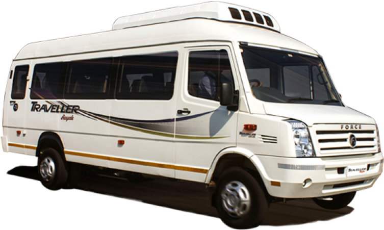 White Force Commercial Tempo Traveller for  Online Booking in Delhi
